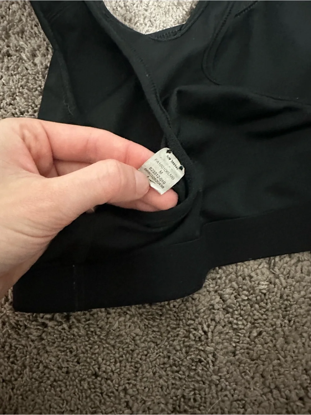 Motionwear Black Sports Bra with White Logo
